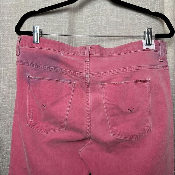 2/$30 Hudson Leigh Boyfriend Pink Button Fly Jeans Size 29 Distressed Mid Rise - Picture 15 of 16